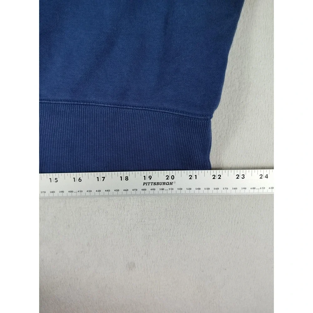 Nike Sweatshirt Mens Medium Blue Fleece Pullover Center Swoosh Athletic Thrashed